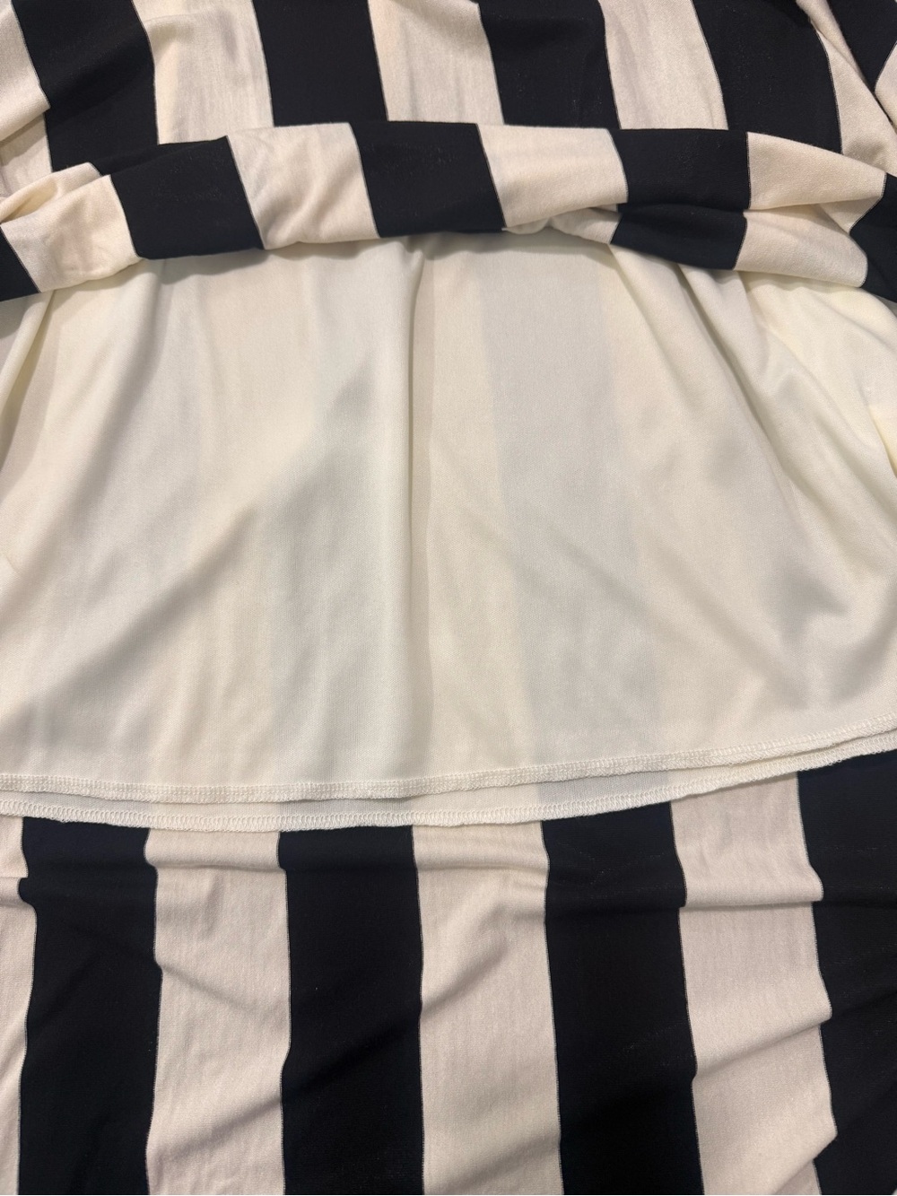 Black and White Vertical Stripe Strapless Maxi Dress - Picture 4 of 5